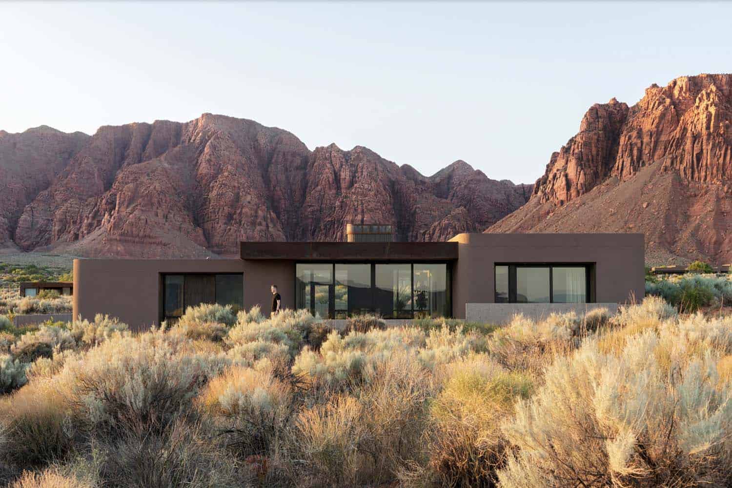 This visually striking modern home provides a refuge in the Utah desert