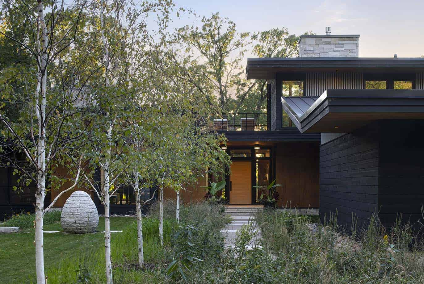 modern home exterior surrounded by nature