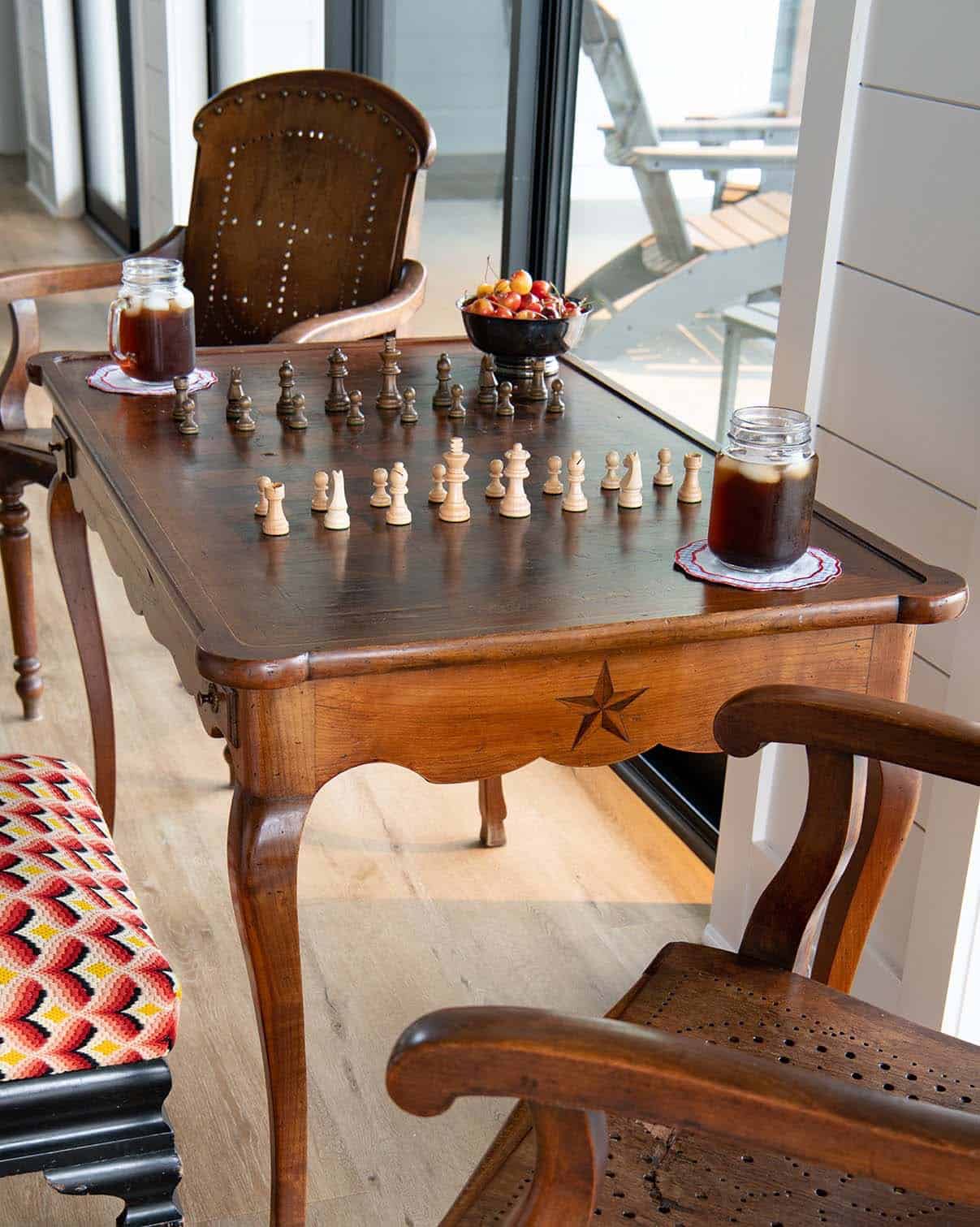 modern farmhouse backgammon table