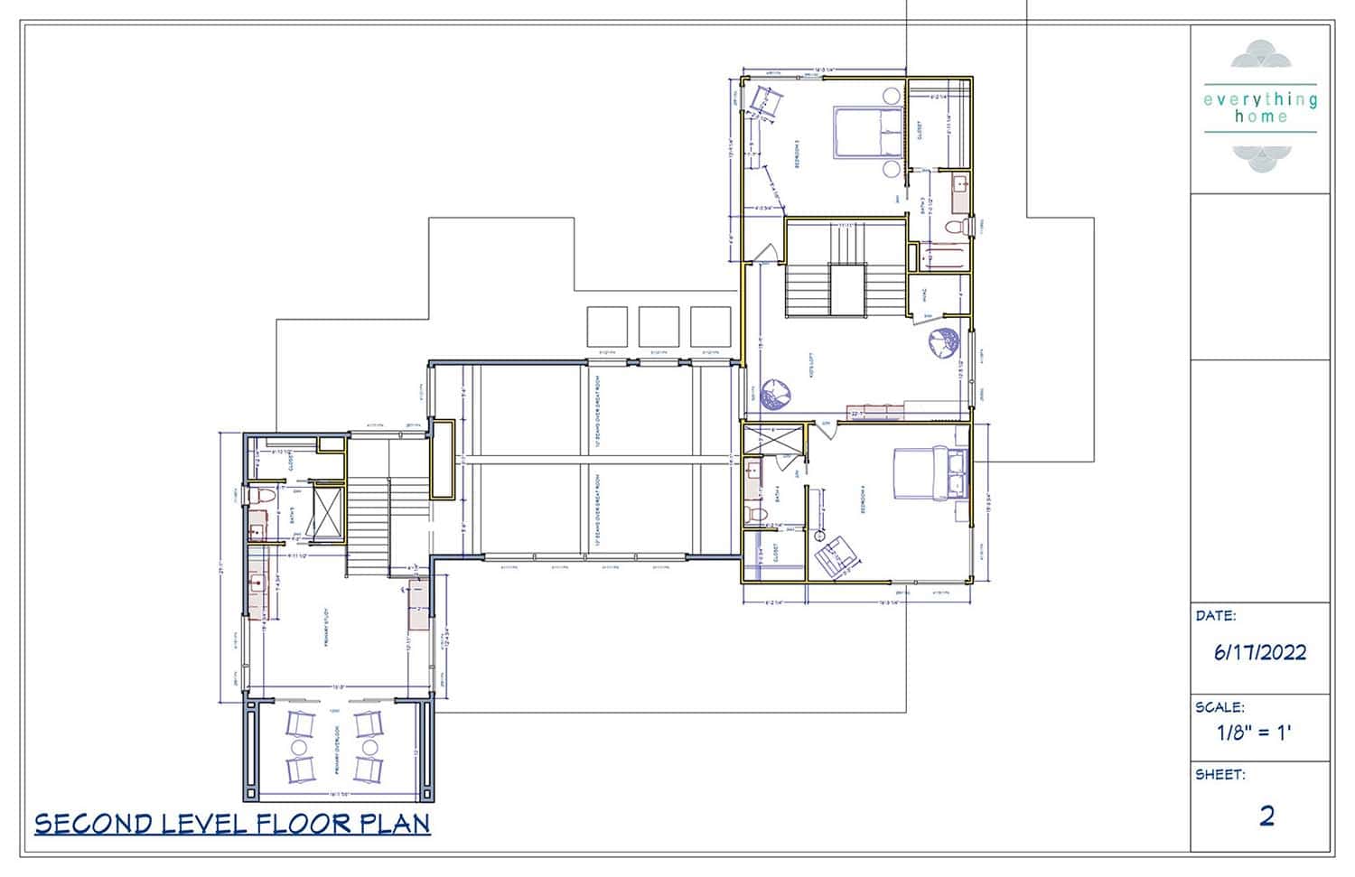 modern scandinavian luxury home second level floor plan