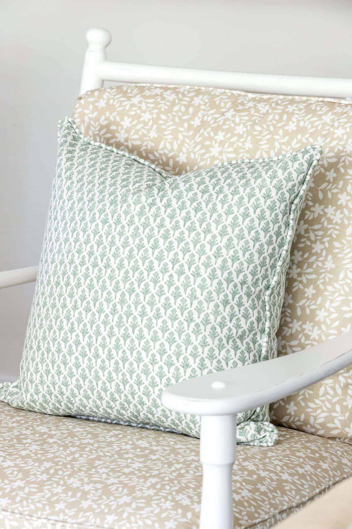 coastal style living room chair detail