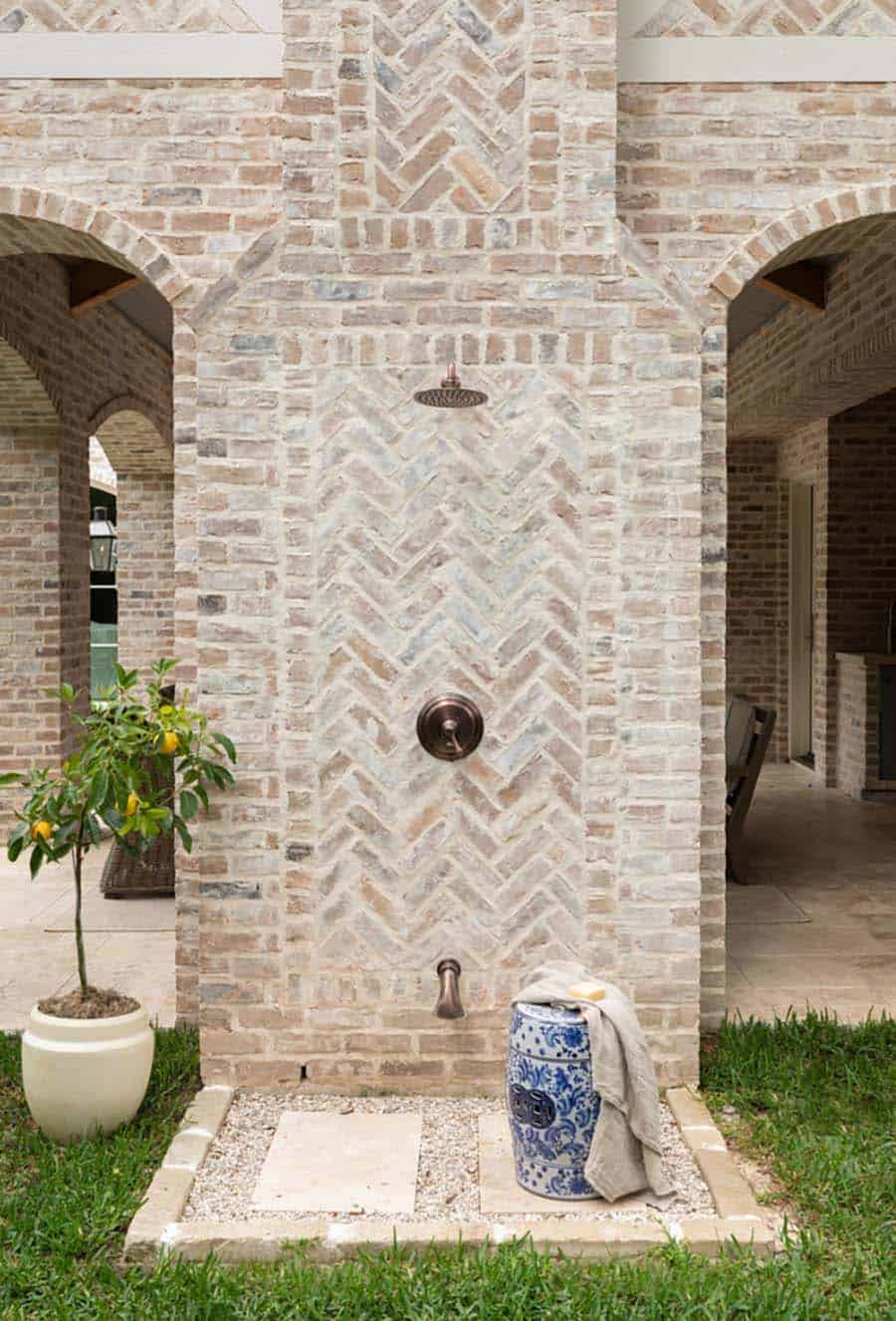 traditional home outdoor shower