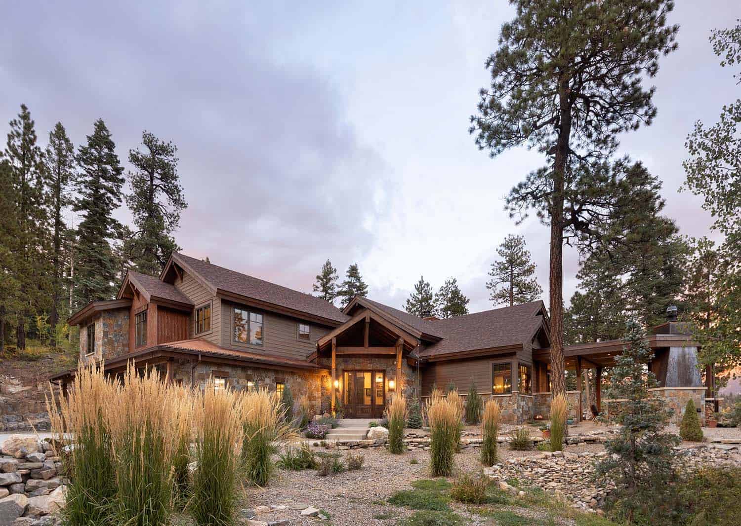 traditional mountain timber home exterior