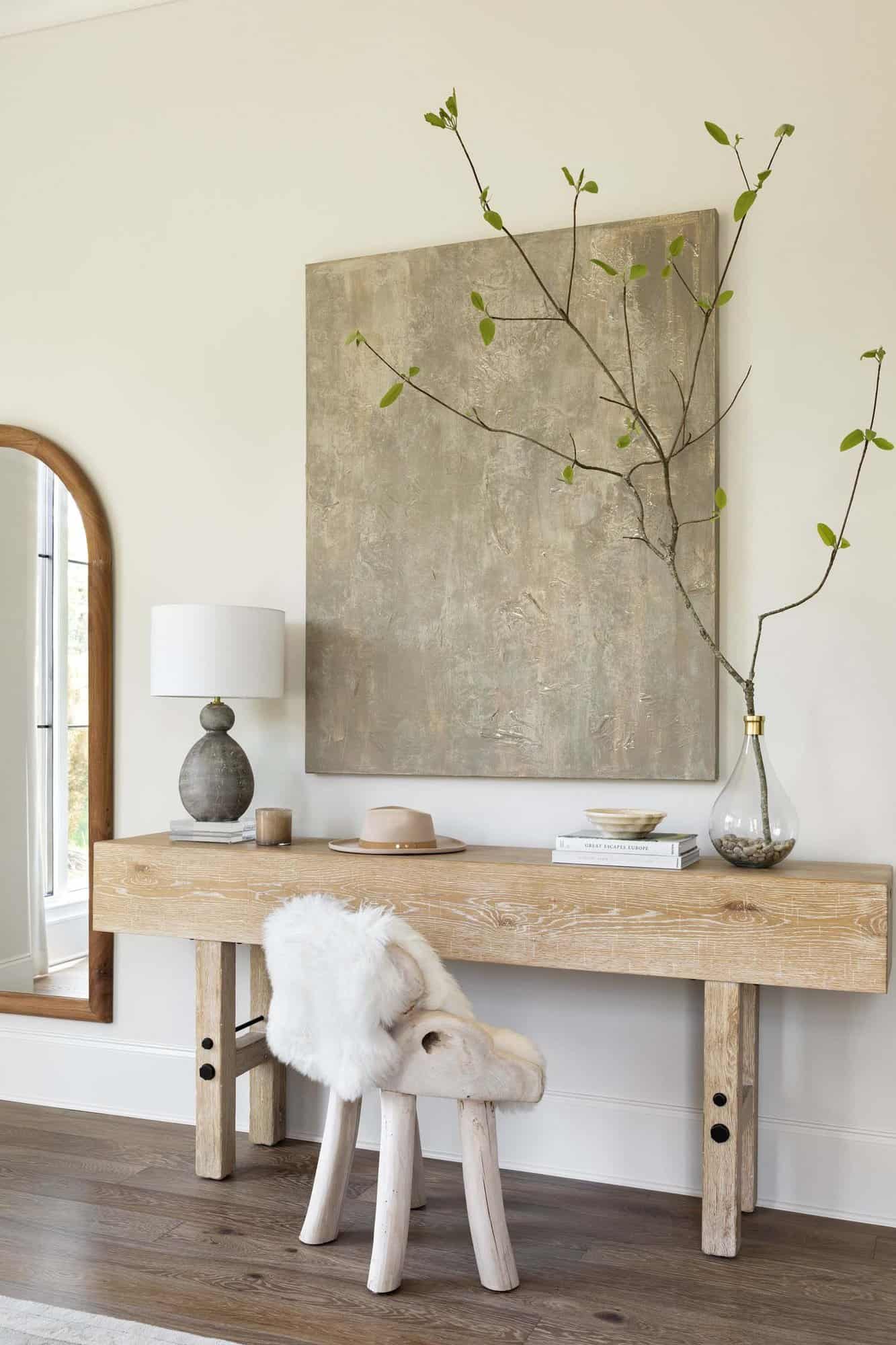 transitional style console table